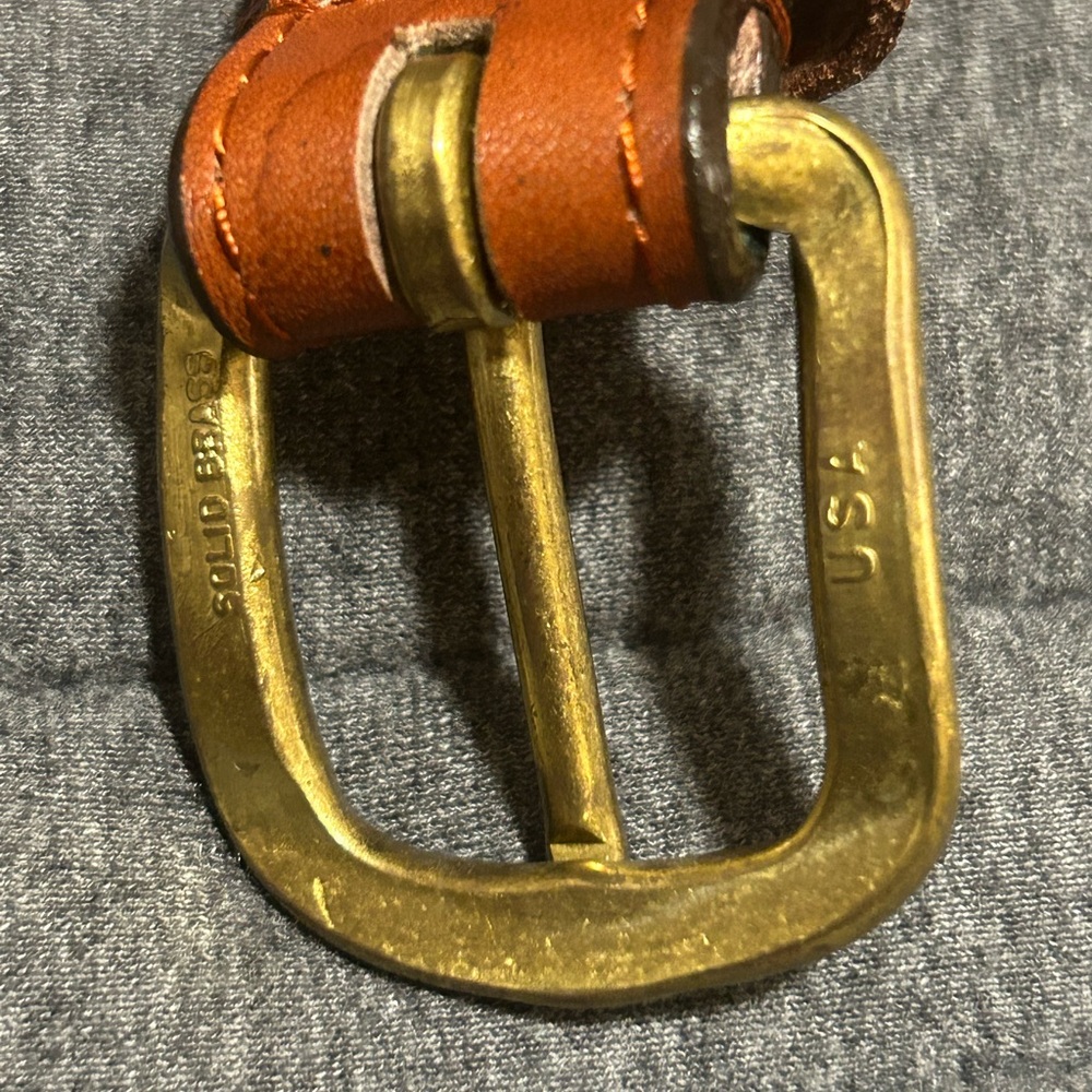 Smathers Branson Mens Needlepoint Bow Tie Belt Navy Blue Leather Fun Casual 36 - Picture 4 of 8